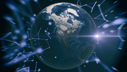 Planet Earth view, 3d render