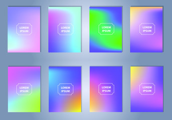 Modern cover template design. Set of trendy colorful gradient vector illustrations. Background for flyer, social media post, screen, mobile app, wallpaper