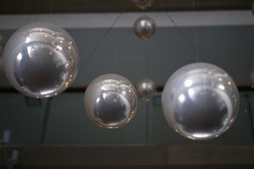 metal balls on a wall