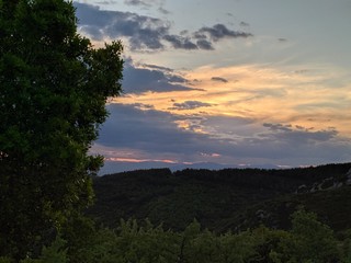 sunset over the mountains