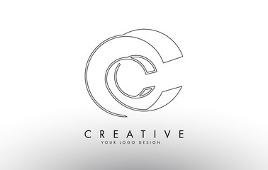 Obraz premium Oultine Monogram CC C C Letters Logo Design.