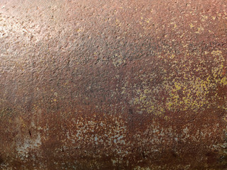 Rusty metal panel with cracked paint, corroded grunge metal background