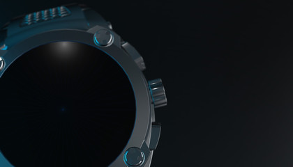 Smart watch on various material and background, 3d render
