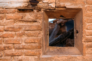 Belchite village ruins, bombarded during Spanish Civil War, in Aragon, Spain