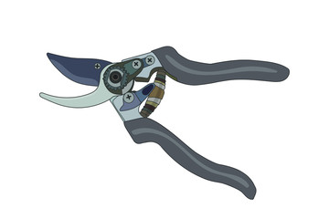 secateurs, scissors for trimming branches. Vector stock illustration eps 10. 