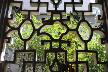 Grille d'une fenêtre à Suzhou, Chine	