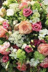 Pink white wedding centerpiece