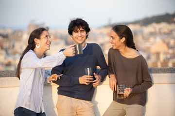 Three young brothers enjoying outdoors