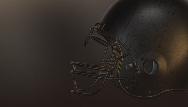 American football helmet on various material and background