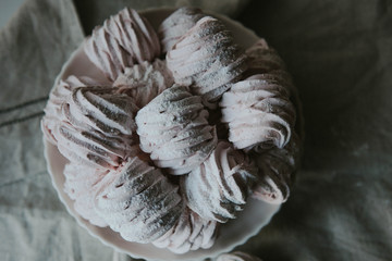 Zephyr sweet pastry dessert marshmello pink food tasty homemade 