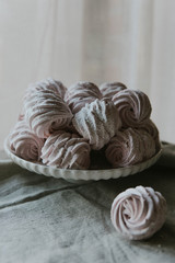 Zephyr sweet pastry dessert marshmello pink food tasty homemade 