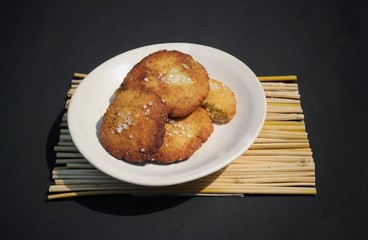 Close Up of Homemade Semolina Cookies with Sugar in a Plate, Perfect for Wallpaper