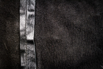 Black leather texture background, back side