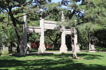 Portail d'un parc à Suzhou, Chine