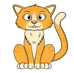 cartoon ginger cat.isolated on white background.vector stock illustration