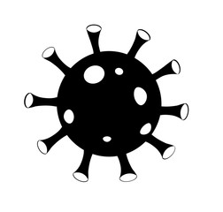 Vector illustration. Virus icon. Black on a white background.