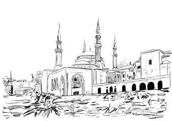 Fototapeta premium bardzo stary meczet w Bejrucie