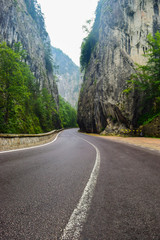 Bicaz Gorge road in Romania, is one of the most spectacular drives in the country, location in Carpathian mountain.