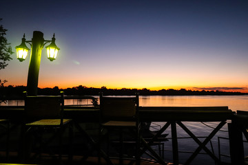 Sunset on the Zambezi river