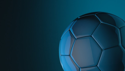 Gold soccer ball on various material and background, 3d rendering