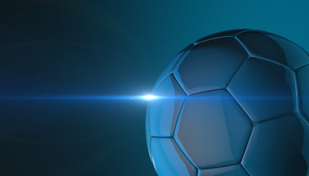 Gold soccer ball on various material and background, 3d rendering