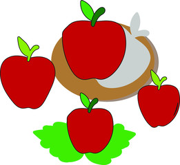 vector illustration of a red apple