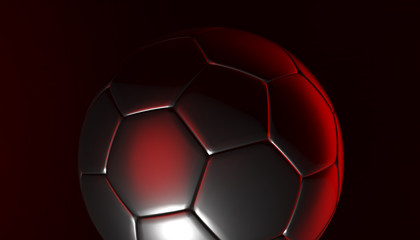 Gold soccer ball on various material and background, 3d rendering