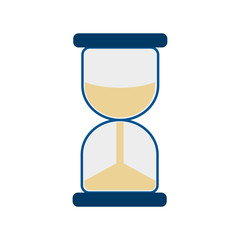  Simple flat illustration of an hourglass. Icon, button for your website, mobile application 