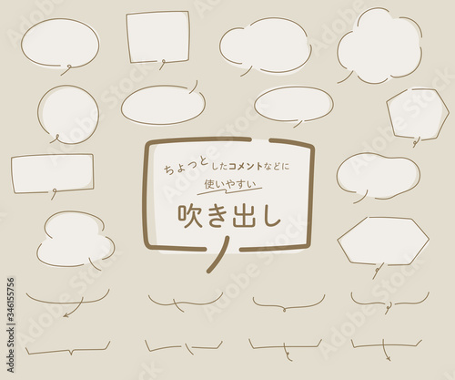 シンプルでおしゃれな吹き出しのセット イラスト 手描き Wall Mural Yugoro