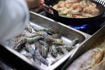 frische black tiger garnelen