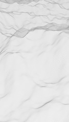 Obraz premium Abstract landscape on a white background. Cyberspace grid. hi tech network. 3d illustration