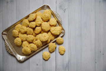 Coconut Cookies On A Gray Background