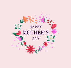 Happy mother day illustration. Floral vector.