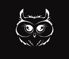 owl on black background