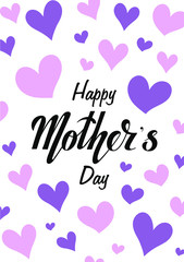 Happy Mother's Day Greeting Card Template Vector Illustration with hearts vector illustration
