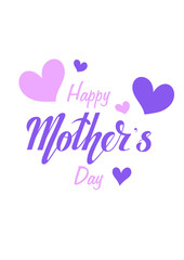 Happy Mother's Day Greeting Card Template Vector Illustration with hearts vector illustration