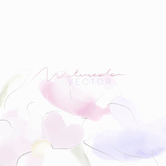 Abstract watercolor flowers. Hand drawn design elements. Vector