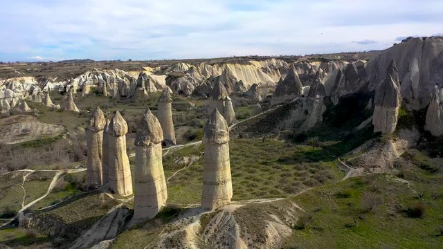 Fairy chimneys, Cappadocia in Nevşehir is located in Turkey.