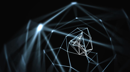 Abstract geometry surfaces, lines and points background, Used as digital wallpaper and technology background.	
