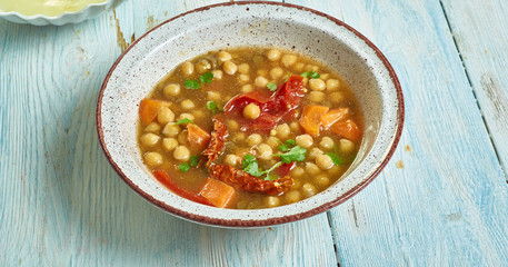 Moroccan Chickpea, Carrot, and Spinach Soup
