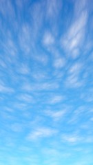 Blue sky background with white clouds. Cumulus white clouds in the clear blue sky in the morning. 3D illustration