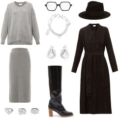 Unique collage of women's fashion clothes, shoes and accessories
