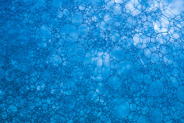 Blue Soap Bubbles - Water Abstract Macro Foam Background,Abstract soap foam bubbles , Photos...