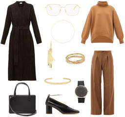 Beautiful collage of fashionable clothes, shoes and accessories for women
