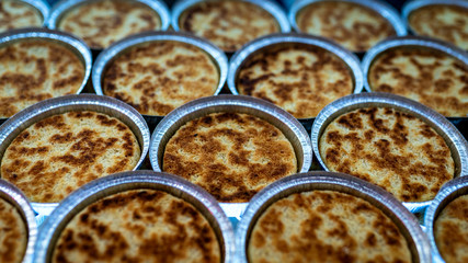 The production stages of the Antioch Kunefe dessert material. Antakya kunefe dessert, cooked and ready to serve