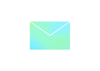 envelope colored on white background 