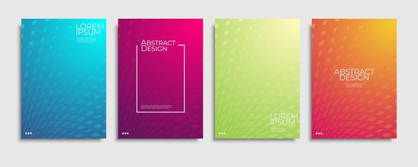 Brochure cover templates set. Minimal colorful gradient abstract background. A4 eps10 vector.