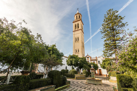 Lora del Rio, Spain. The Iglesia de Nuestra Senora de la Asuncion, most important Roman Catholic church in this town in Andalucia