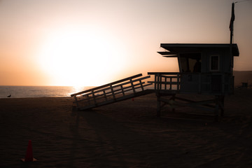 Fototapeta na wymiar Sunset over Malibu Beach