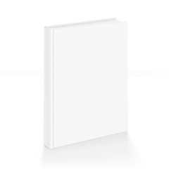 Template of blank cover book isolated on white background. Vector illustration. It can be used for promo, catalogs, brochures, magazines, etc. Ready for your design. EPS10.	